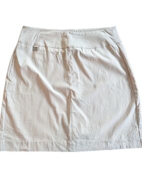 Lulu-B Pull-On Stretch Skirt, Size 12, Bone/light tan Color
